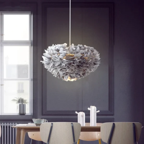 Feather Modest Ceiling Lamps for Room Modern Bedroom Chandeliers Wedding Kitchen Dining Table Led Lights Clothing Home-appliance - Image 2