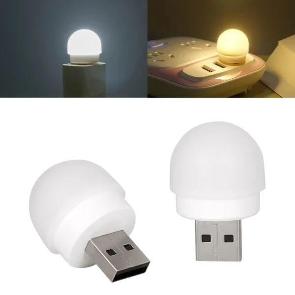 Y1UB Mini LED Reading Lamp Night Light USB Round Lamp Eye for Protection Computer Mobile Power Lamp for Bedroom Bedside