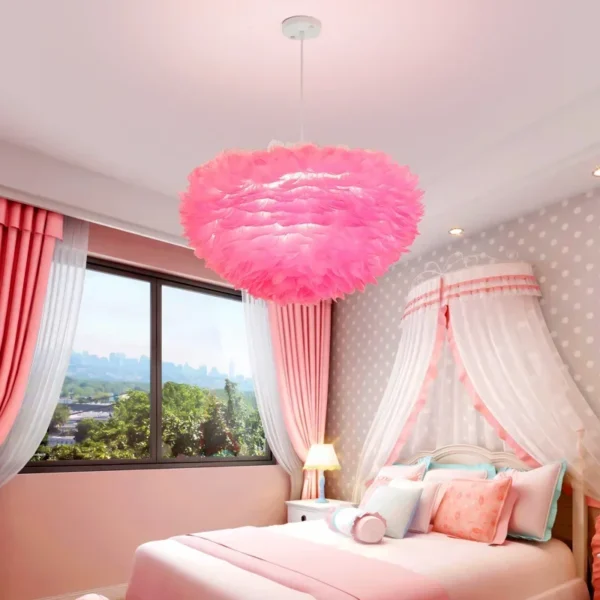 Feather Modest Ceiling Lamps for Room Modern Bedroom Chandeliers Wedding Kitchen Dining Table Led Lights Clothing Home-appliance - Image 3